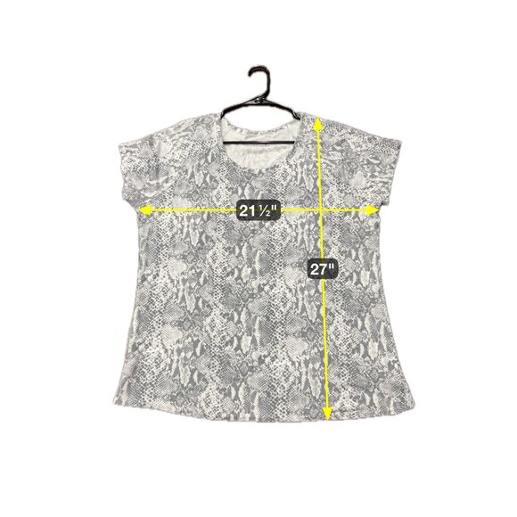 Time & Tru Womens Snake Print Short Sleeve Top Sz XL - Picture 8 of 10